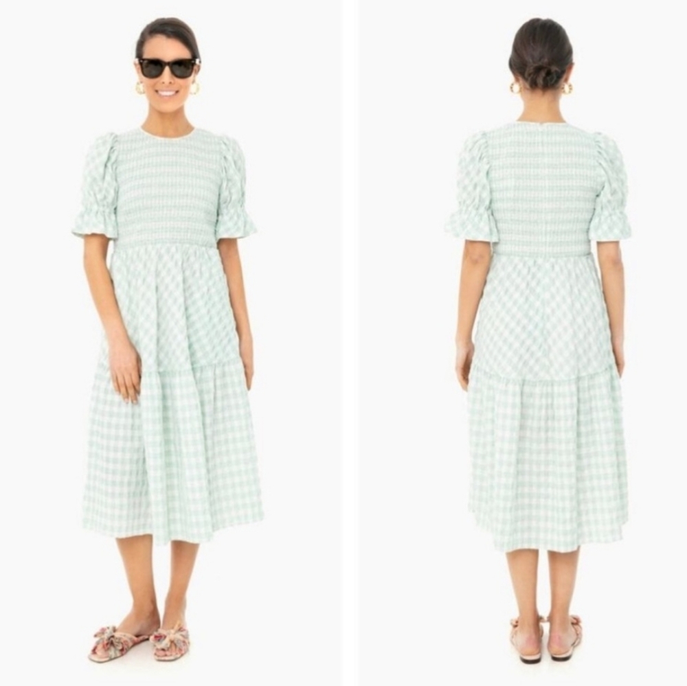 Tuckernuck Mint Checkered Midi Dress